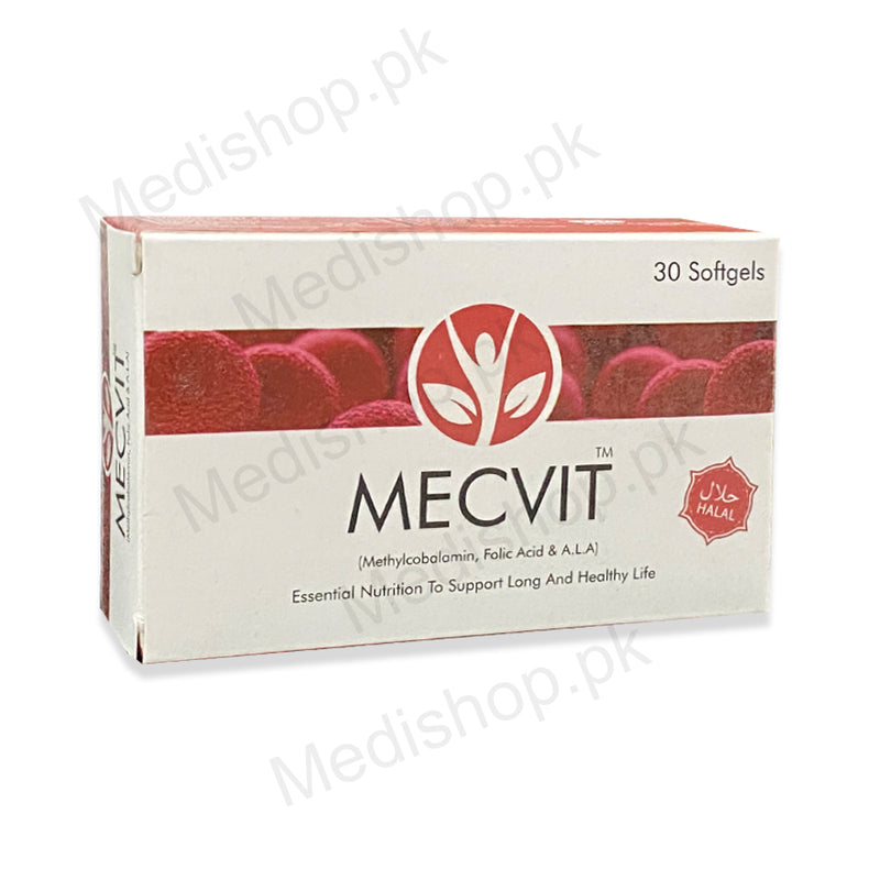  Mecvit  softgel capsules Methylcobolamin, Folic Acid & A.LA Pasteur & Fleming Pharma PfP