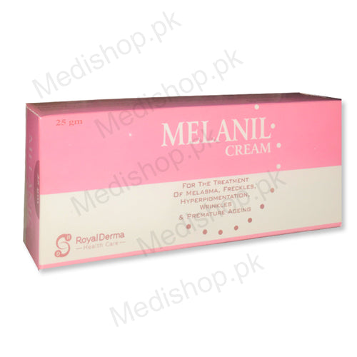 Melanil Cream treatment of melasma freckles hyperpigmentation wrinkles premature ageing royal derma healthcare