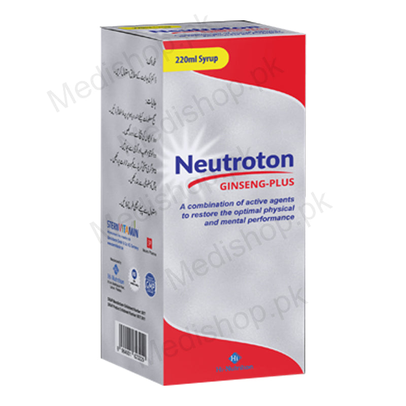 Neutroton Ginseng plus Multivitamin Syrup 220ml brain health hi nutrition neutroderm