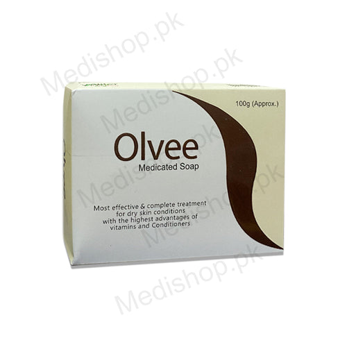 Olvee medicated soap 100g skincare treatment walter pharma Most effective & complete treatment for dry skin conditions with the highest advantages of vitamins and Conditioners moisturizing