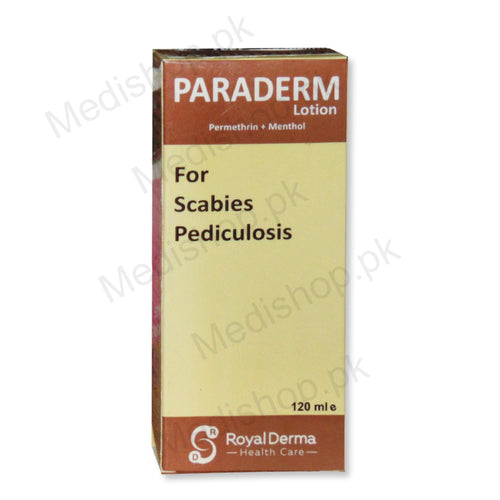 Paraderm lotion permethrin+menthol scabies pediculosis Royal Derma Health care 120ml