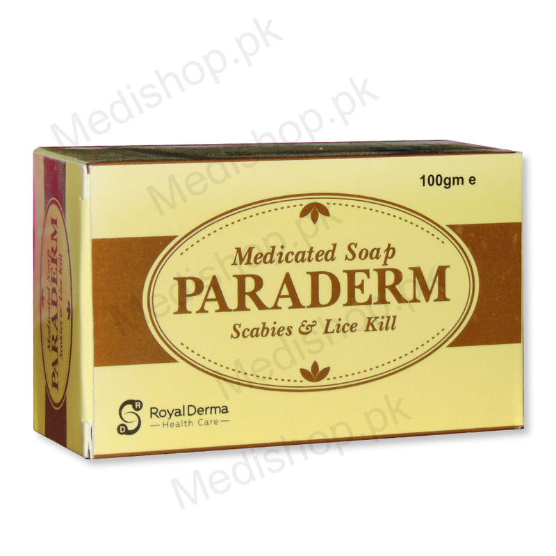    Paraderm medicated soap scabies and lice kill 100gm royal derm health care