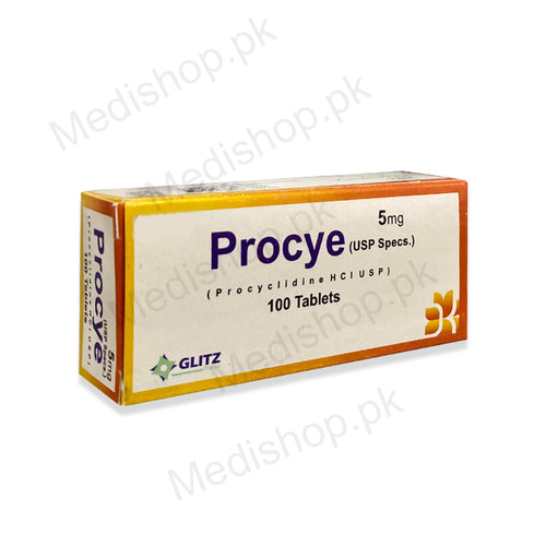 Procye Tablets Procyclidine HCL USP 5mg Glitz Pharma