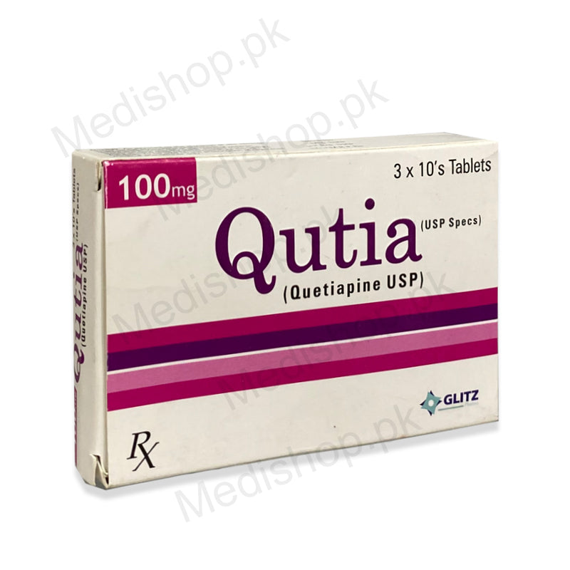    Qutia 100mg Tablets quetiapine Glitz pharma