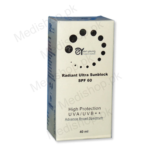 Radiant Ultra Sun Block SPF 60 40ml sun care skin care asraDerm