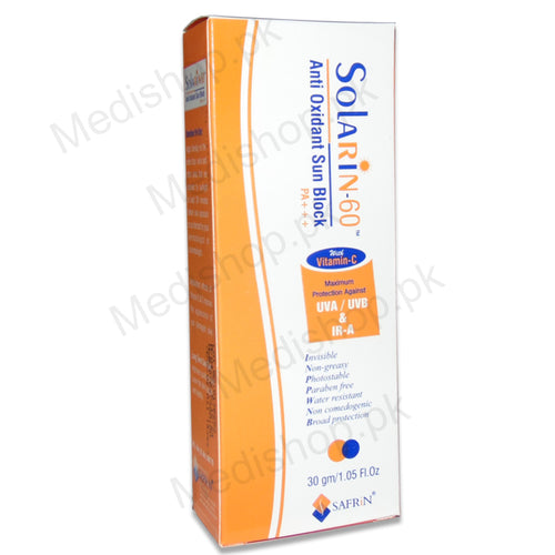 Solarin 60 Anti Oxidant Sunblock Day Cream 30gm Cream safrin Suncare sunprotection
