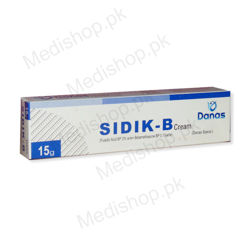 Sidik-B cream fusidic Acid BP 2% w/w + Bethamethasone BP 0.1% w/w danas harma