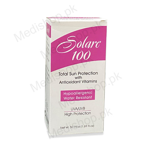 Solare 100 Sun block 50ml sunscreen protection cosmo skincare