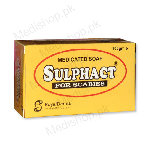Sulphact medicated soap for scabies 100gm Skin Care Royal Derma Health Care