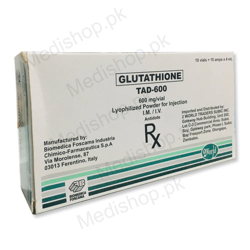 Tad-600 glutathione injection whitening biomedica foscama lyophilized powder 2world traders
