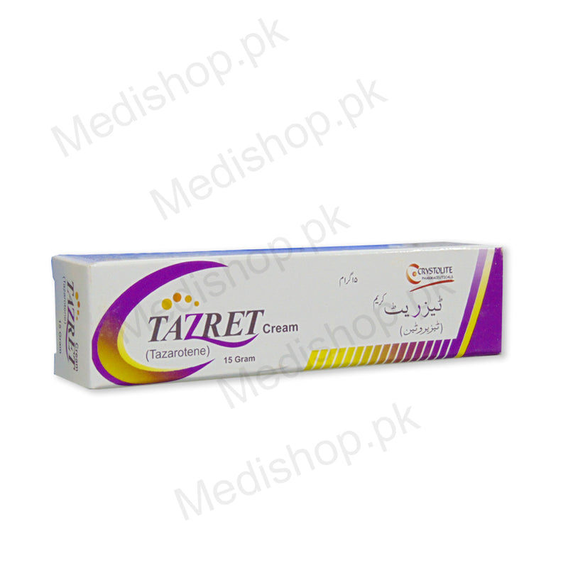 Tazret cream 15g tazarotene skin care treatment crystolite pharma