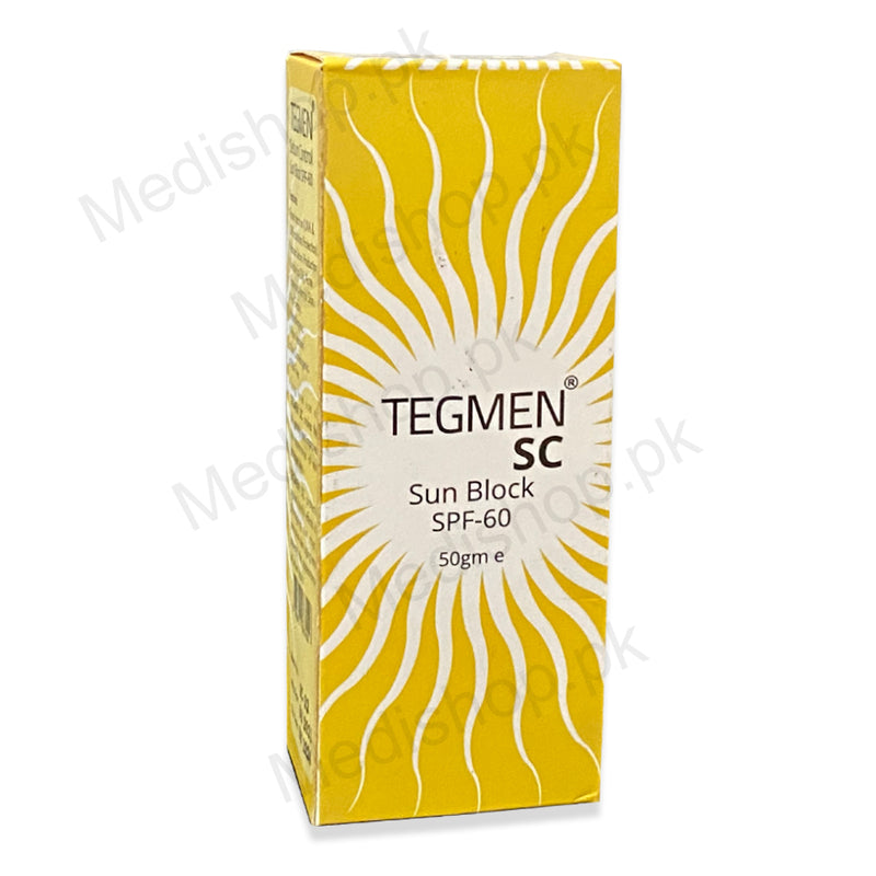 Tegmen SC Sun Block SPF-60 50gm suncare protection skincare Incepta Pharma
