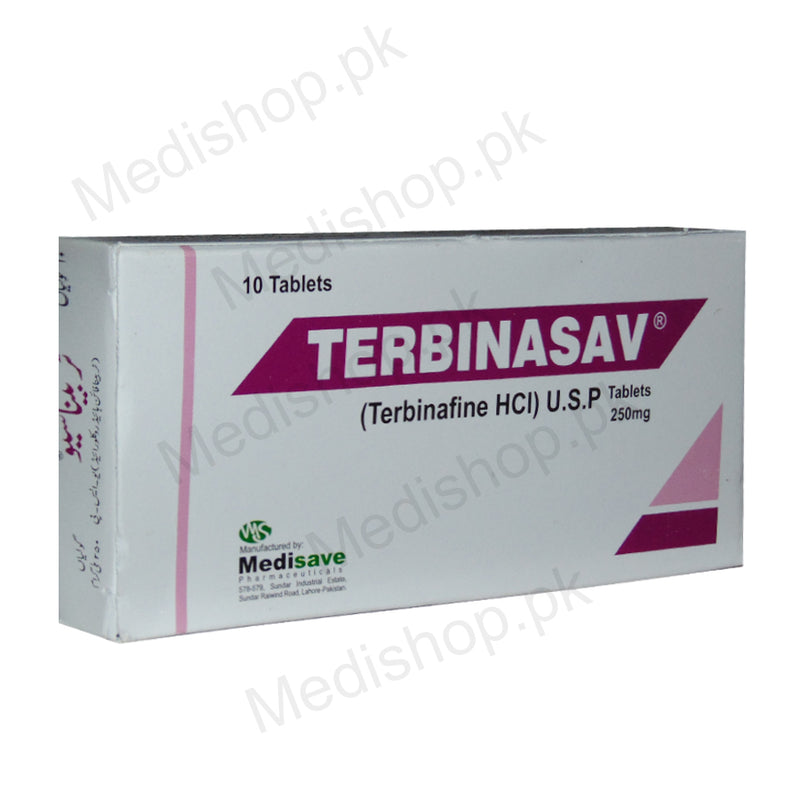 Terbinasav tablet 250mg terbinafine HCL anti fungal medisave pharma