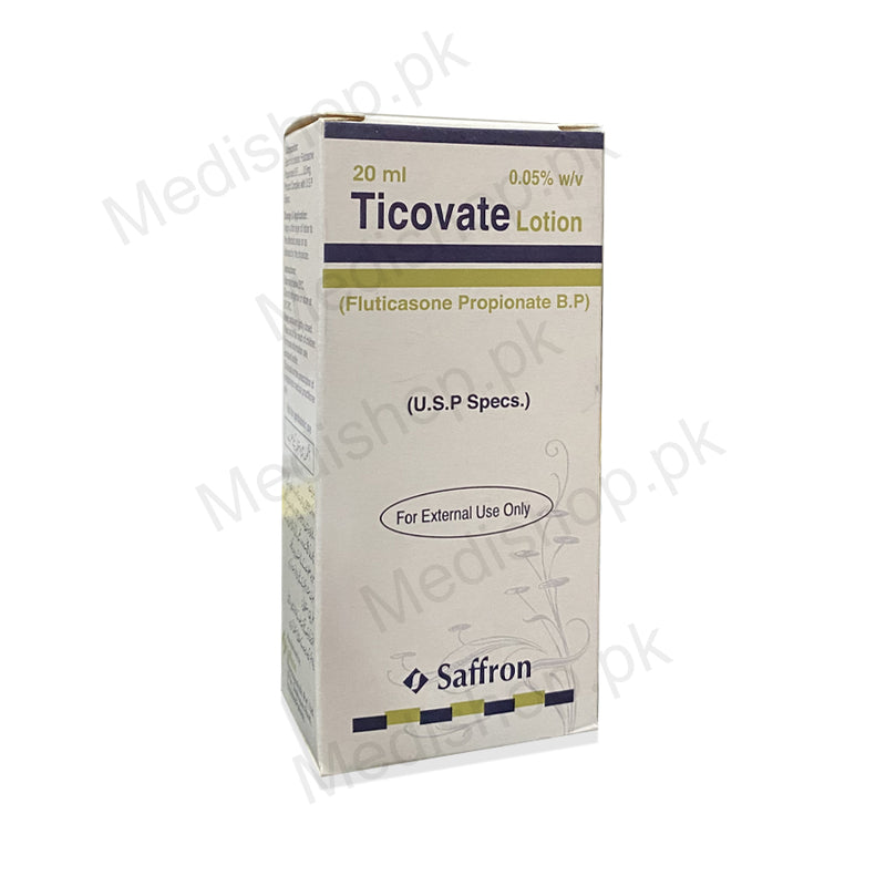 Ticovate lotion 20ml fluticasone propionate 0.05 saffron pharma