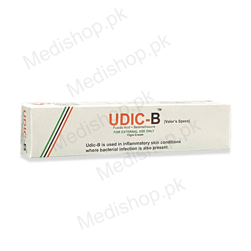 Udic-B fusidic acid+betamethasone cream 15gm valor harma
