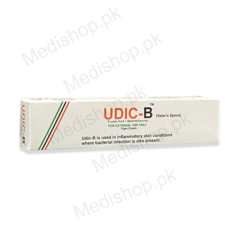 Udic-B fusidic acid+betamethasone cream 15gm valor harma