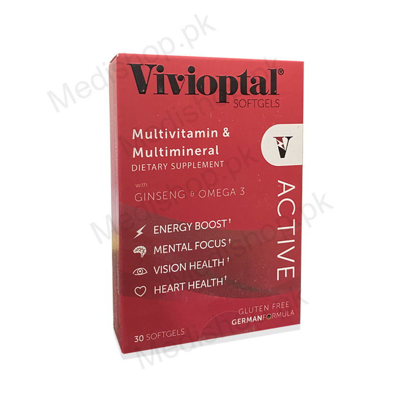 Vivioptal Active multivitamins multimineral supplements softgel capsules captek usa nature line Ginseng Omega3
