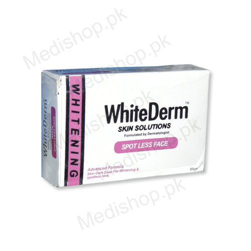 Whitederm skin solutions spot less face soap whitening skincare Asraderm
