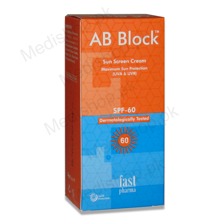 Buy AB Block Sun Screen Cream SPF 60 – Medishop.pk