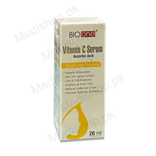     bio one vitamin c serum ascorbic acid 20ml whiz pharma for anti aging
