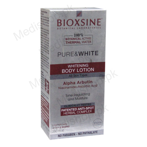 biosixne pure-and-white whitening body lotion botanical laboratories