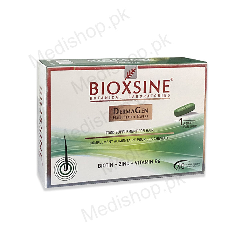    bioxsine botanical laboratories dermagen hair health expert food supplement for hair biotin zinc vitamin b6 tablets