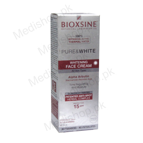 bioxsine pure and white whitening face cream botanical laborateries
