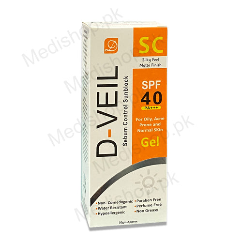 d veil sebum control sunblock gel spf40 derma shine pharma