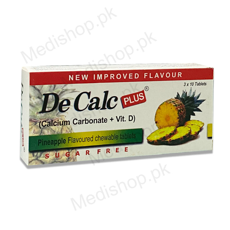    decalc plus calcium corbonat  vitmin d sugar free chewable tablet schazoo pharma