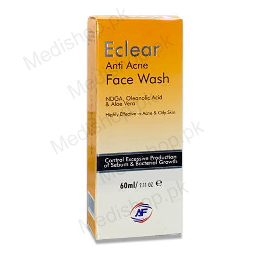 e clear anti acne face wash 60ml montis pharma