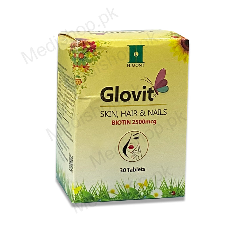     glovit skin hair nails biotin 2500mcg tablets