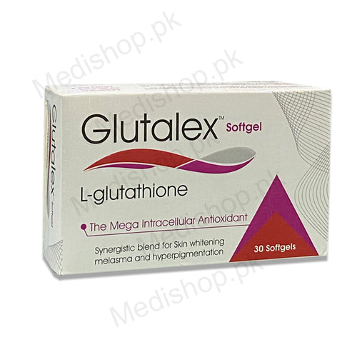     glutalex soft gel l glutathione anti oxidant for whitening melasma and scars