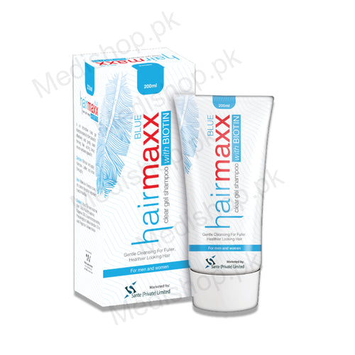 hairmaxx blue shampoo with biotin clear gel sante pharma