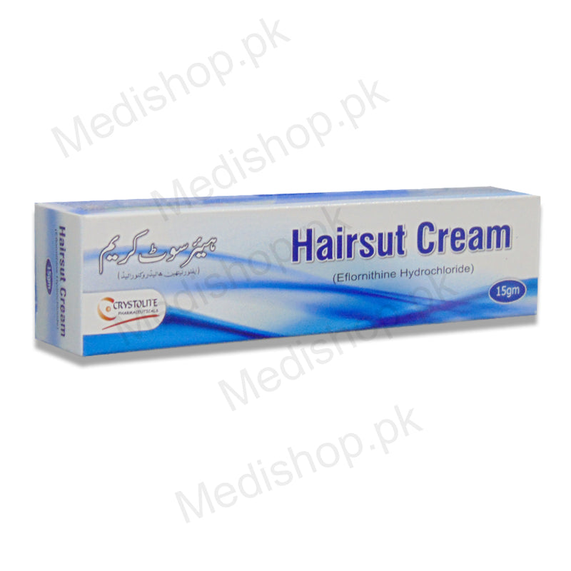    hairsut cream eflornithine hydrochloride crystolite pharma
