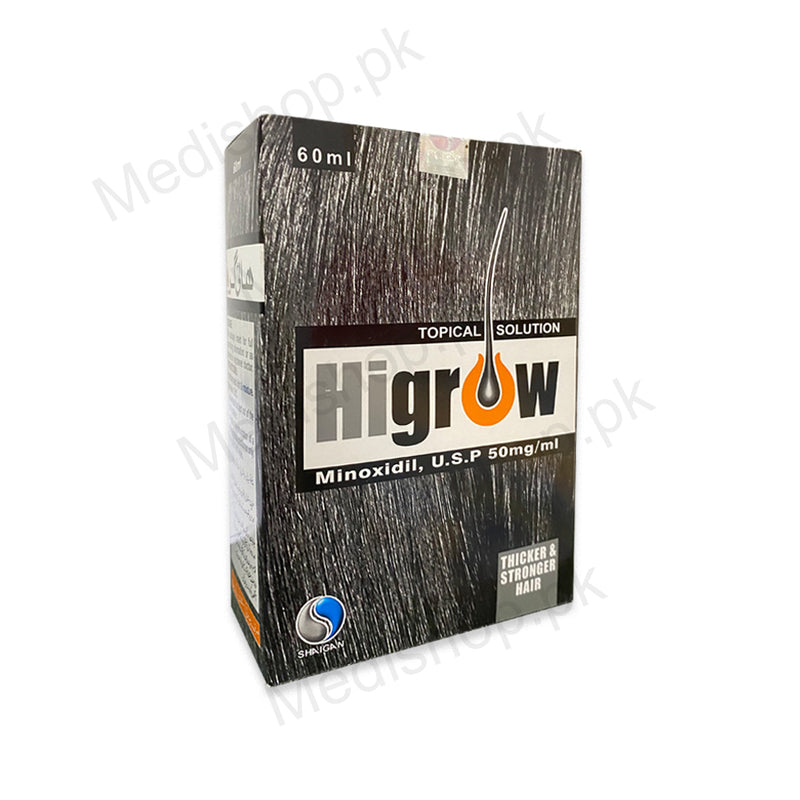 Higrow Topical Solution Spray 60ml minoxidil haircare shaigan pharmaceuticals anti hairfall