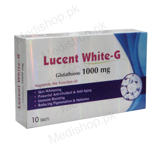 lucent g glutathione 1000mg skin whitening tablet