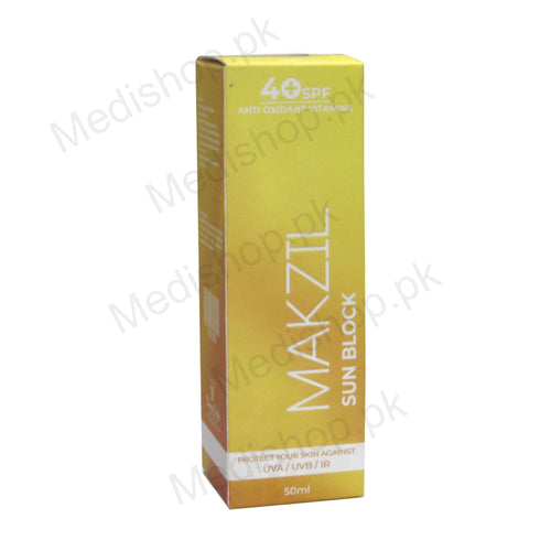     makzil sunblock spf 40 anti oxidant sunblock eva derm