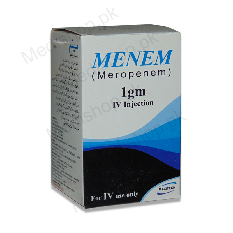 menem meropenem 1gm injection maxitech pharma