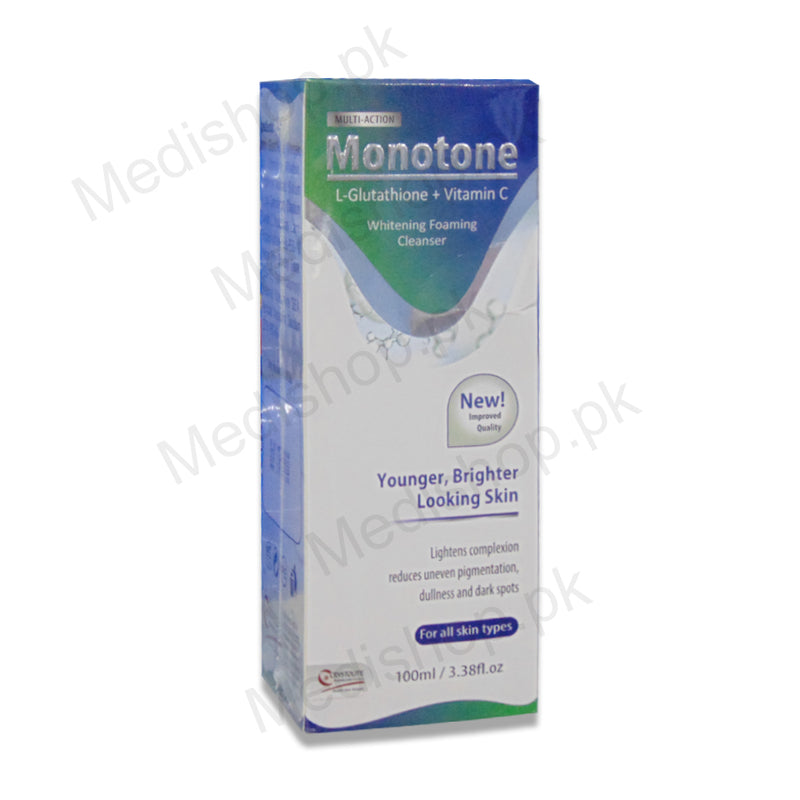 monotone whitening foaming cleanser crystolite pharma