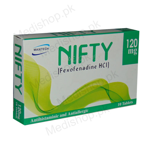 nifty 120 mg tablet fexofenadine maxitech pharma
