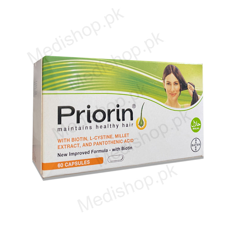  priorin healthy hair capsules biotin l-cystine millet pantothenic acid bayer pharma