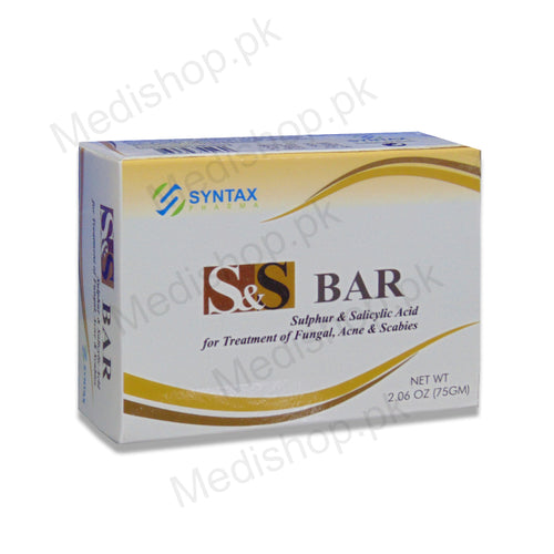 s&s bar soap sulphur salicylic acid fungal acne scabies syntax pharma