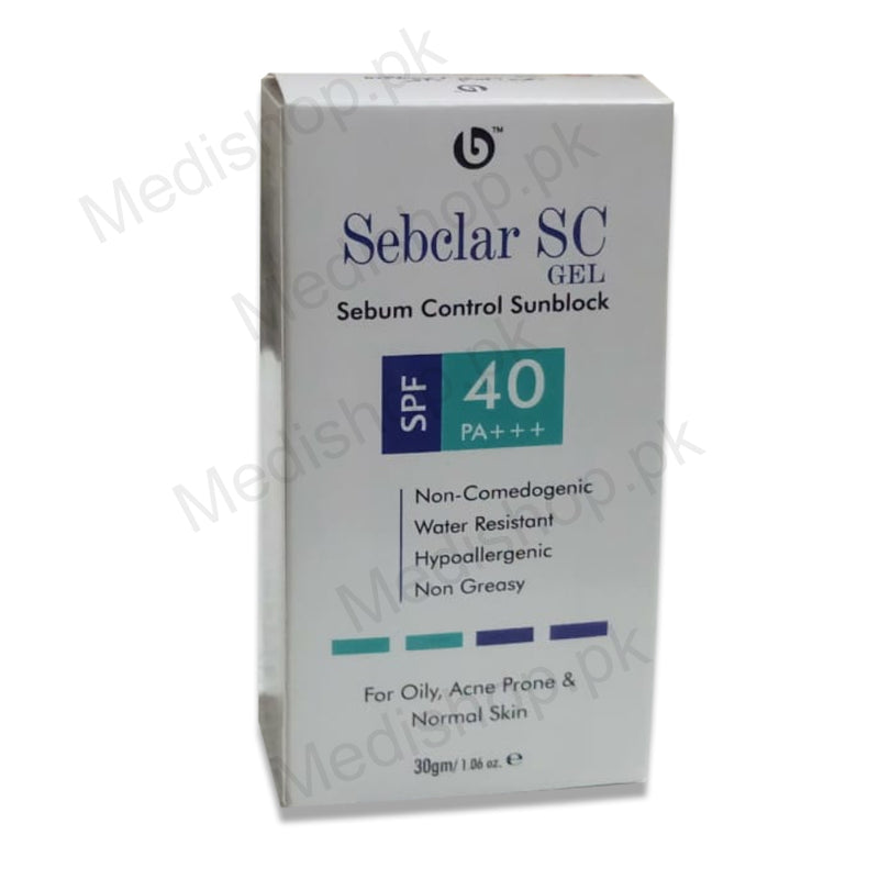 sebclar sc gel sebum control sunblock spf 40 beckett pharma