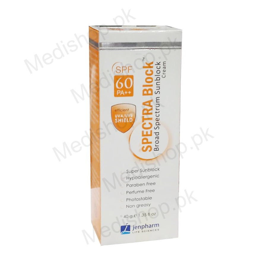 Spectra Block SPF60 Sunblock 40g โ Medishop.pk