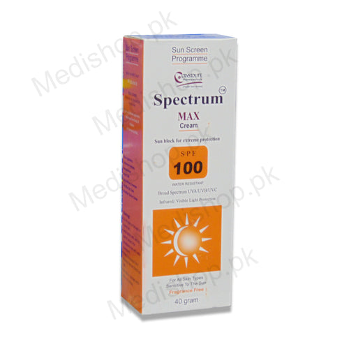    spectrum max cream sunblock spf 100 crystolite pharma