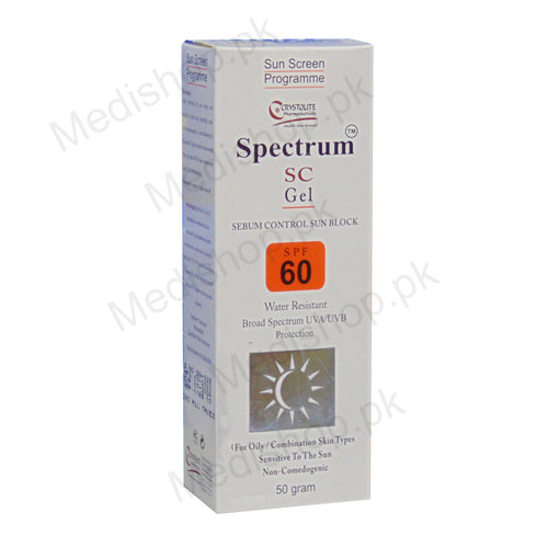 spectrum sc gel sunblock spf 60 crystolite pharma