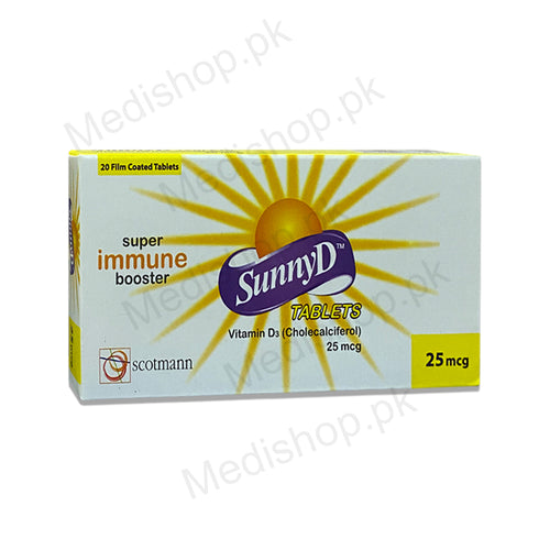SunnyD Tablets 25mcg immune booster vitamin d3 cholecalciferol